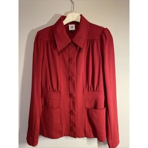 Womens Cabi Small Red Spencer Snap Button Blazer/Jacket Excellent Condition